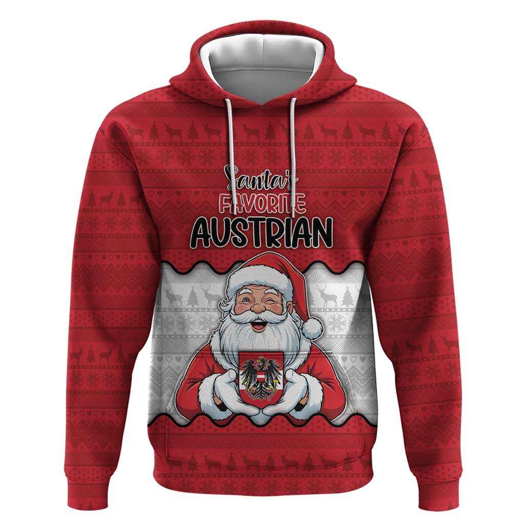 Austria Christmas Hoodie Santa Is Favorite Austrian - Wonder Print Shop