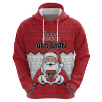 Austria Christmas Hoodie Santa Is Favorite Austrian - Wonder Print Shop