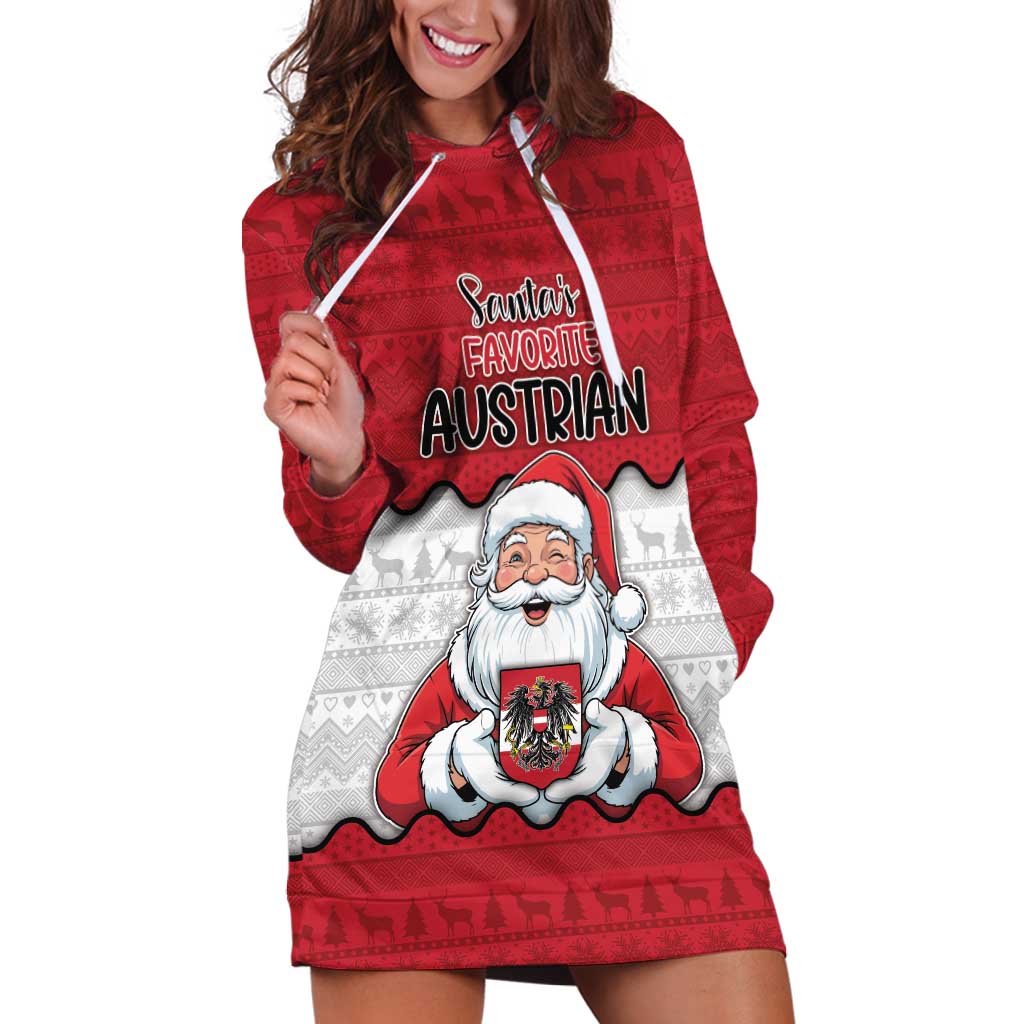 Austria Christmas Hoodie Dress Santa Is Favorite Austrian - Wonder Print Shop