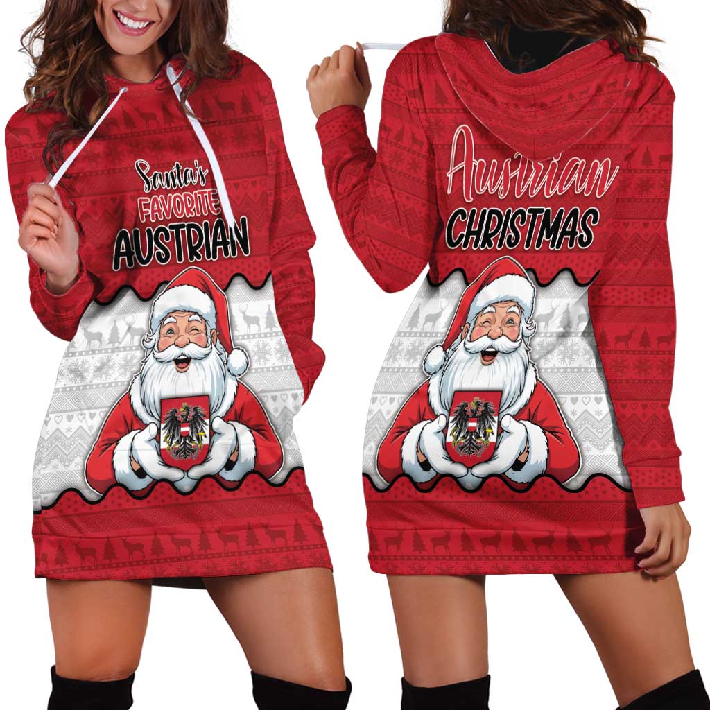 Austria Christmas Hoodie Dress Santa Is Favorite Austrian - Wonder Print Shop