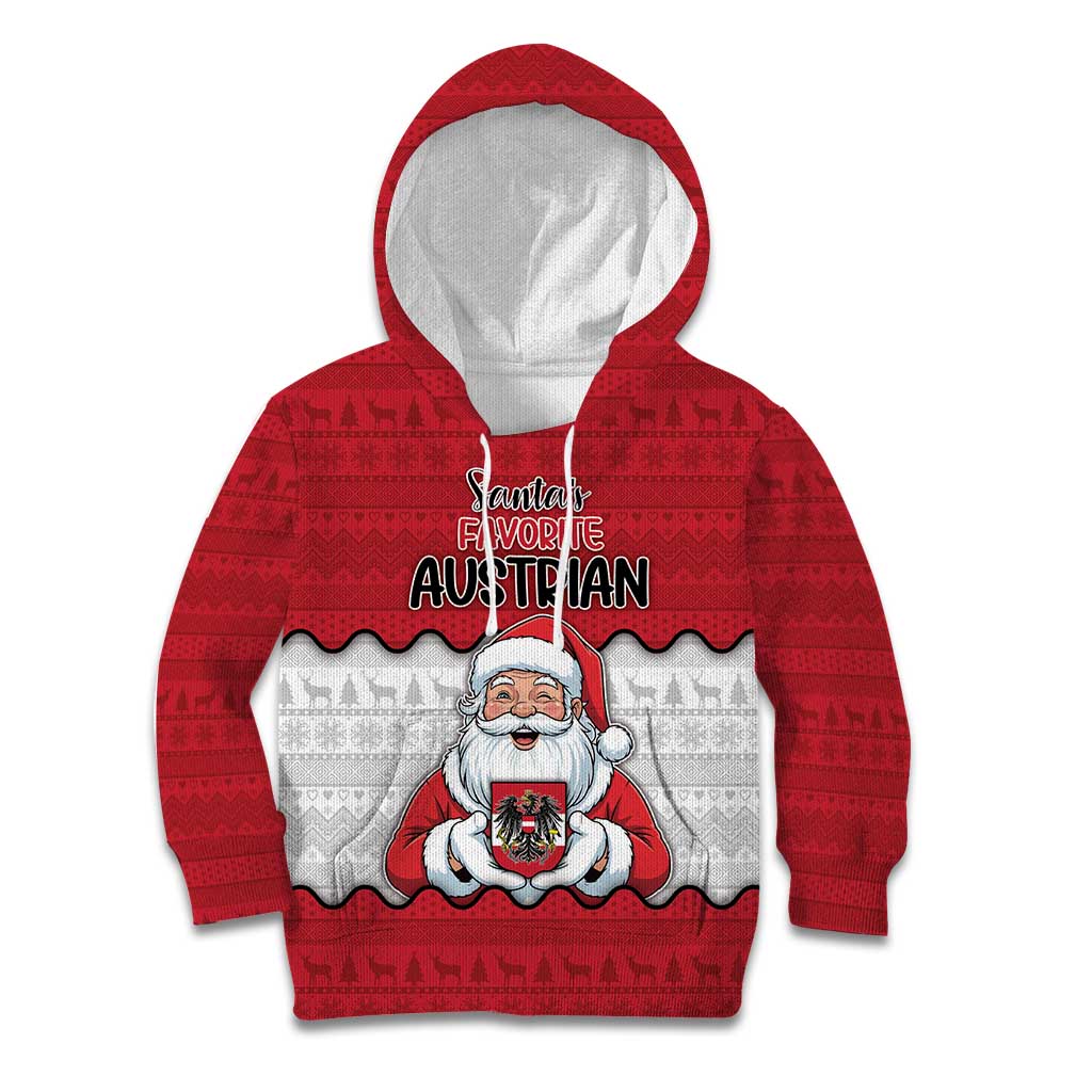 Austria Christmas Kid Hoodie Santa Is Favorite Austrian - Wonder Print Shop