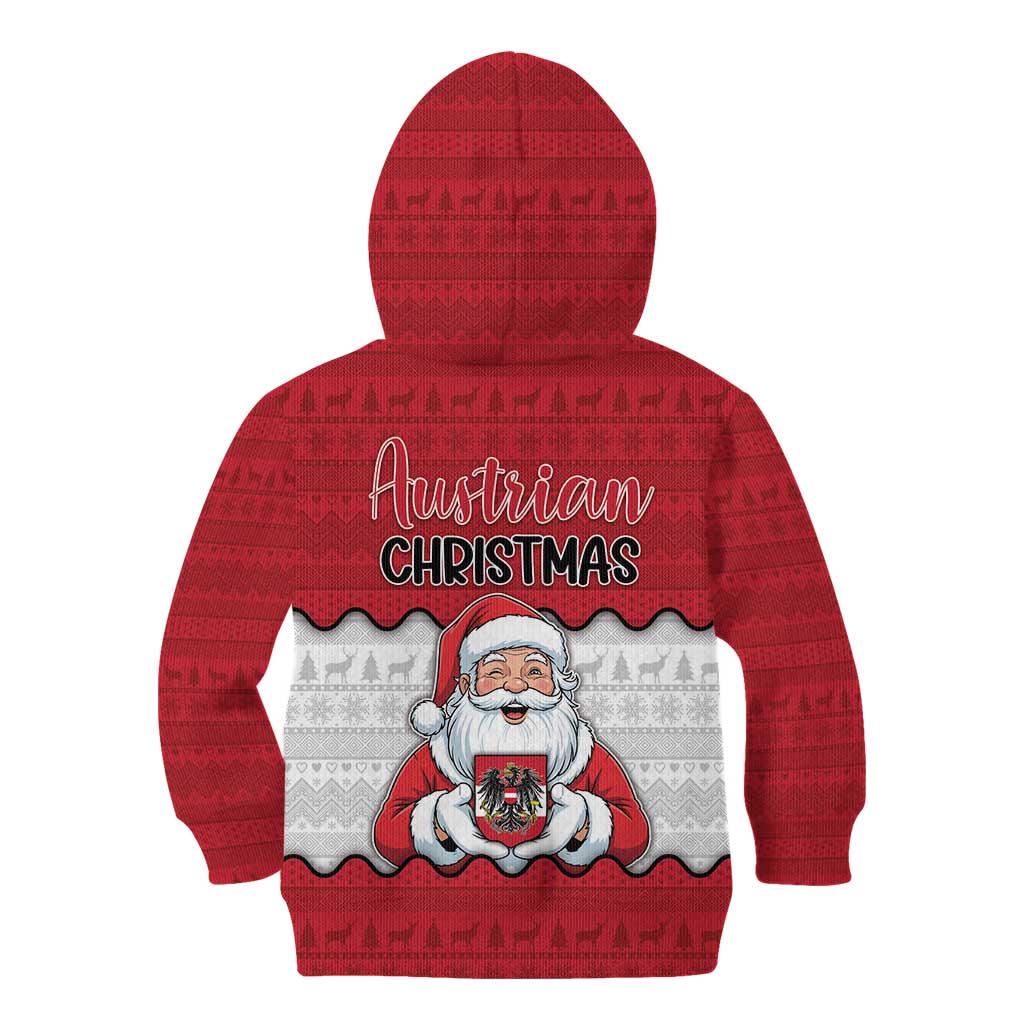 Austria Christmas Kid Hoodie Santa Is Favorite Austrian - Wonder Print Shop