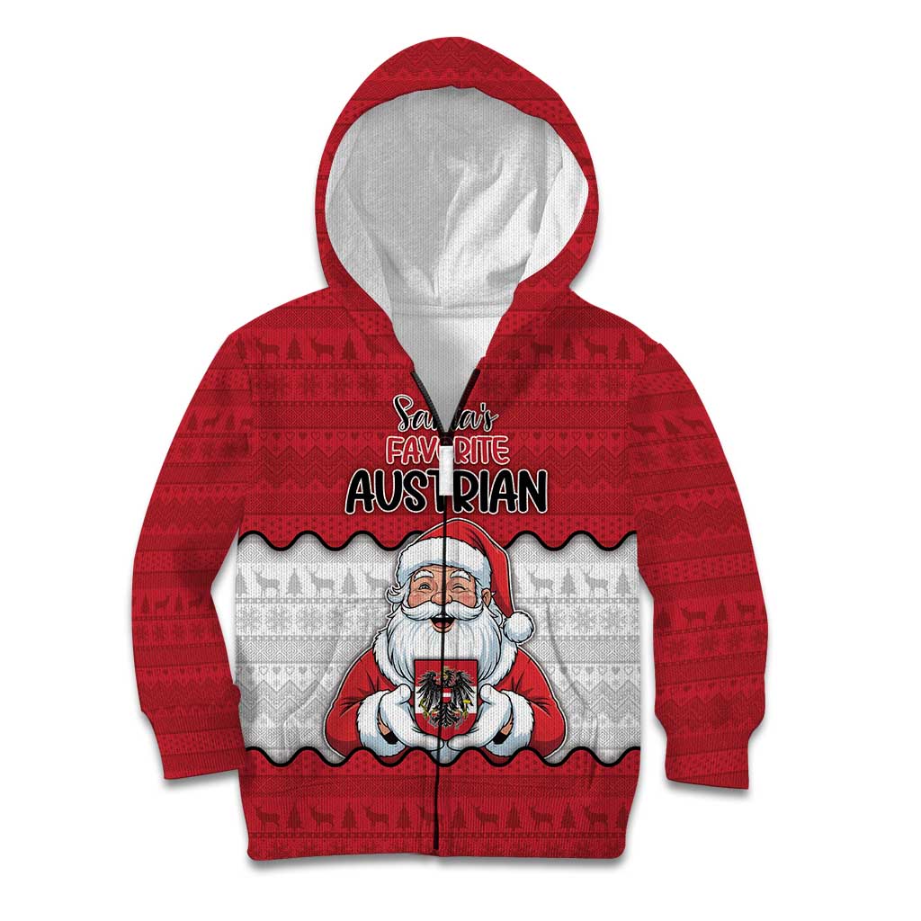 Austria Christmas Kid Hoodie Santa Is Favorite Austrian - Wonder Print Shop