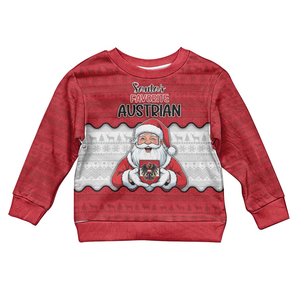 Austria Christmas Kid Ugly Christmas Sweater Santa Is Favorite Austrian - Wonder Print Shop