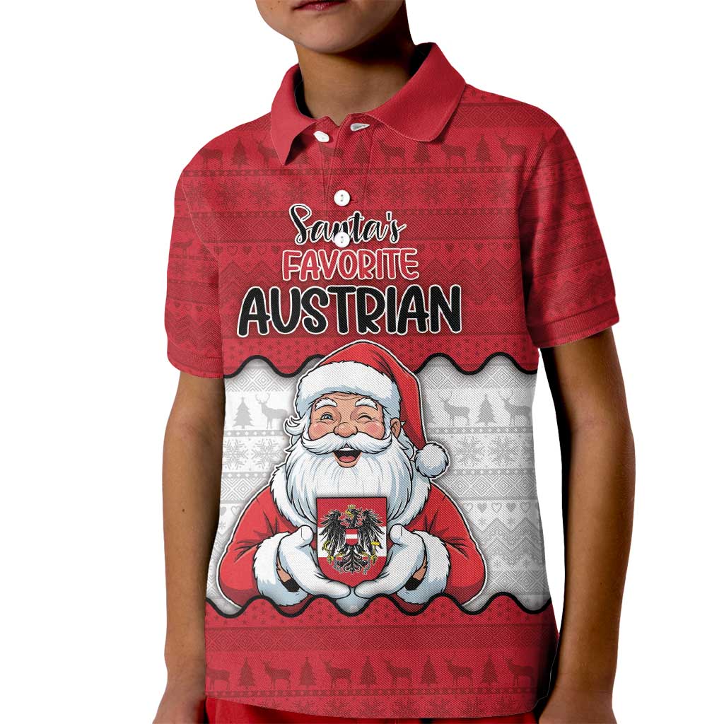 Austria Christmas Kid Polo Shirt Santa Is Favorite Austrian - Wonder Print Shop