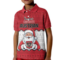 Austria Christmas Kid Polo Shirt Santa Is Favorite Austrian - Wonder Print Shop
