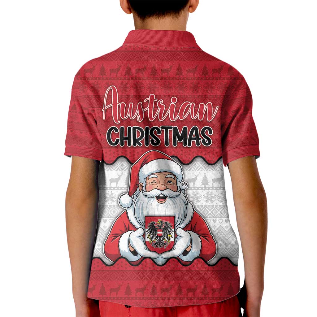 Austria Christmas Kid Polo Shirt Santa Is Favorite Austrian - Wonder Print Shop