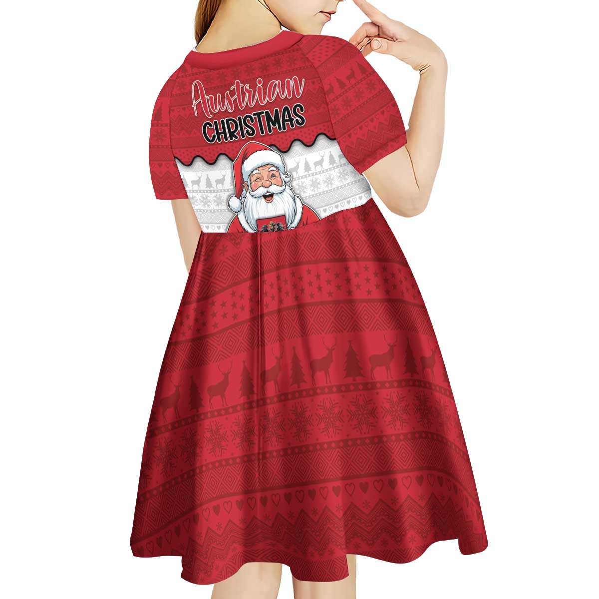 Austria Christmas Kid Short Sleeve Dress Santa Is Favorite Austrian - Wonder Print Shop