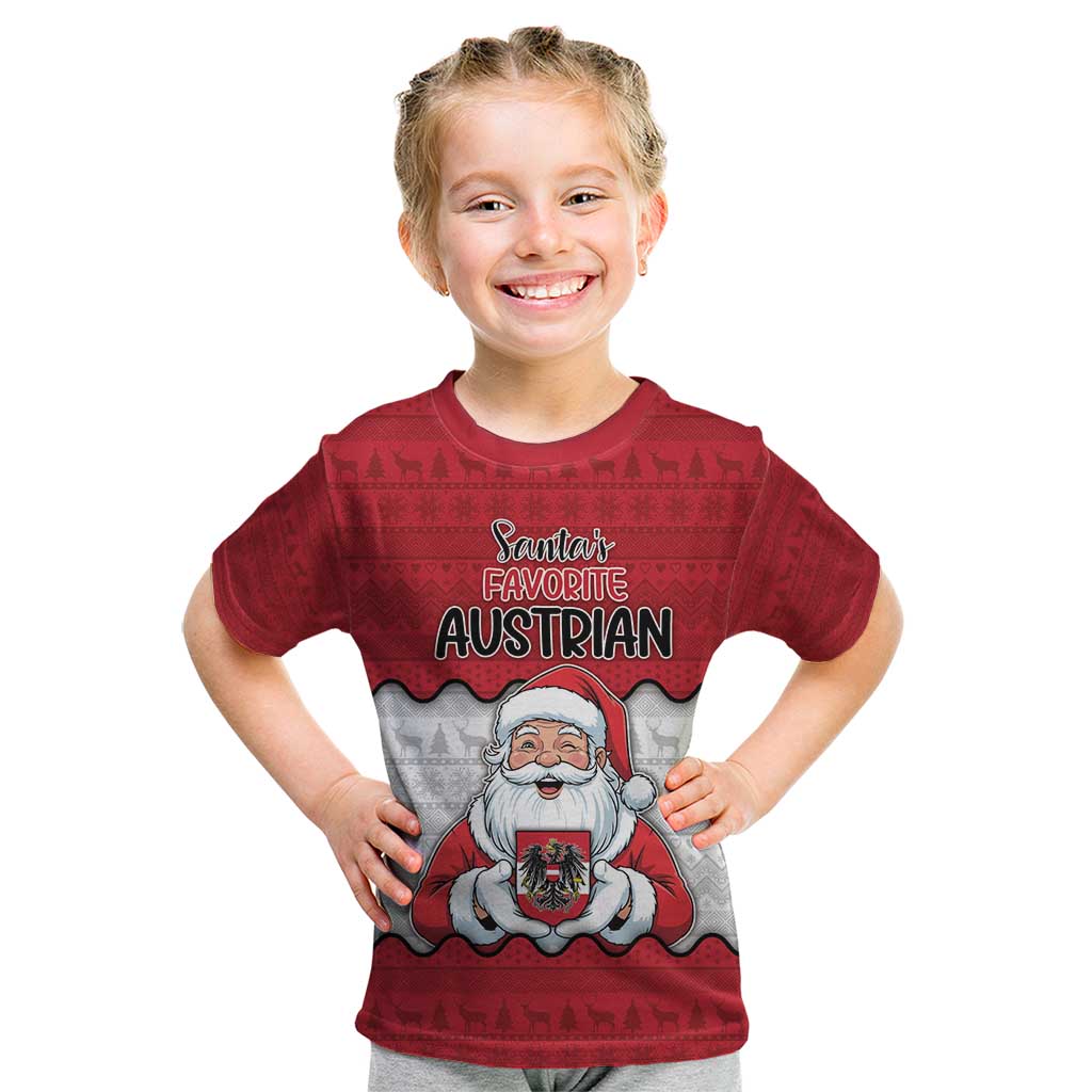 Austria Christmas Kid T Shirt Santa Is Favorite Austrian - Wonder Print Shop