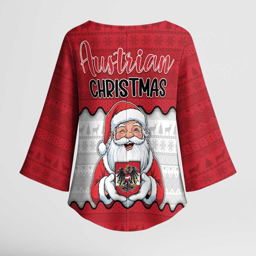 Austria Christmas Kimono Sleeve Blouse Santa Is Favorite Austrian - Wonder Print Shop