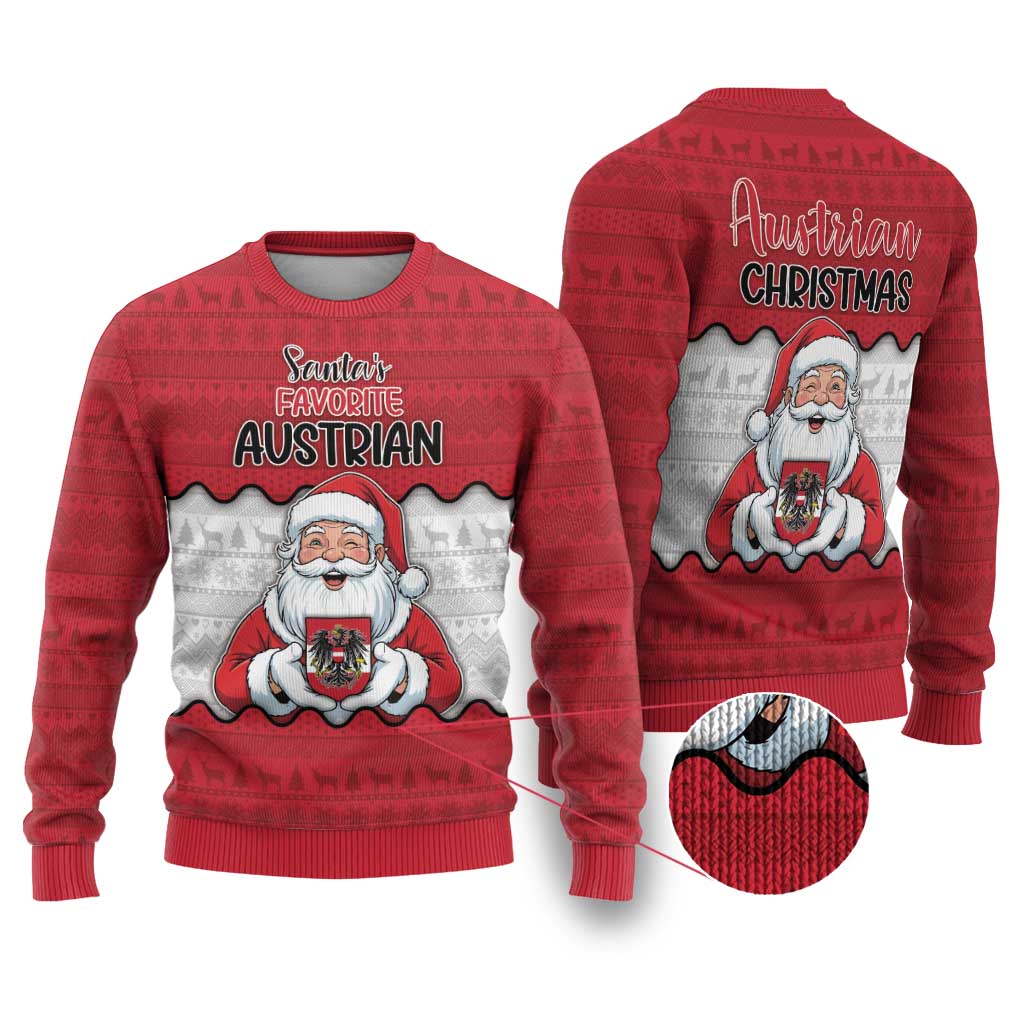 Austria Christmas Ugly Christmas Sweater Santa Is Favorite Austrian - Wonder Print Shop