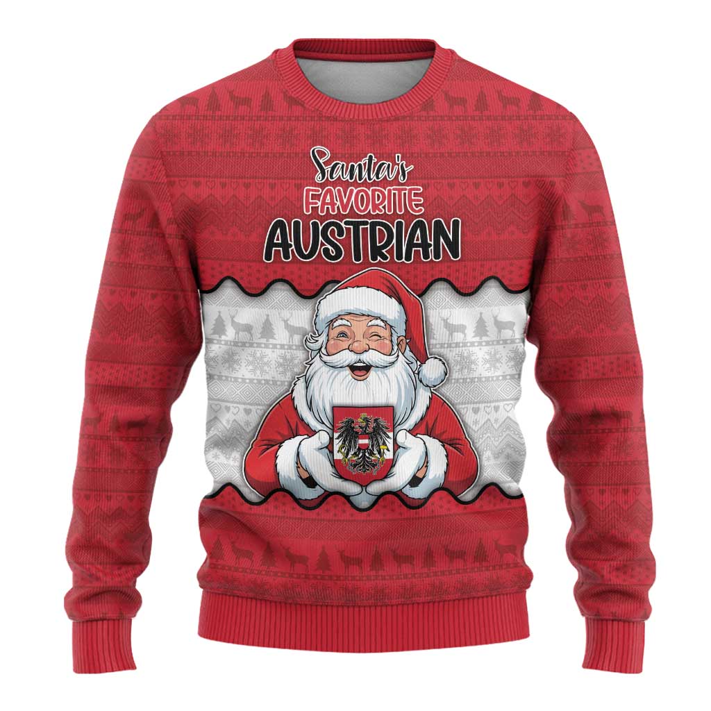 Austria Christmas Ugly Christmas Sweater Santa Is Favorite Austrian - Wonder Print Shop