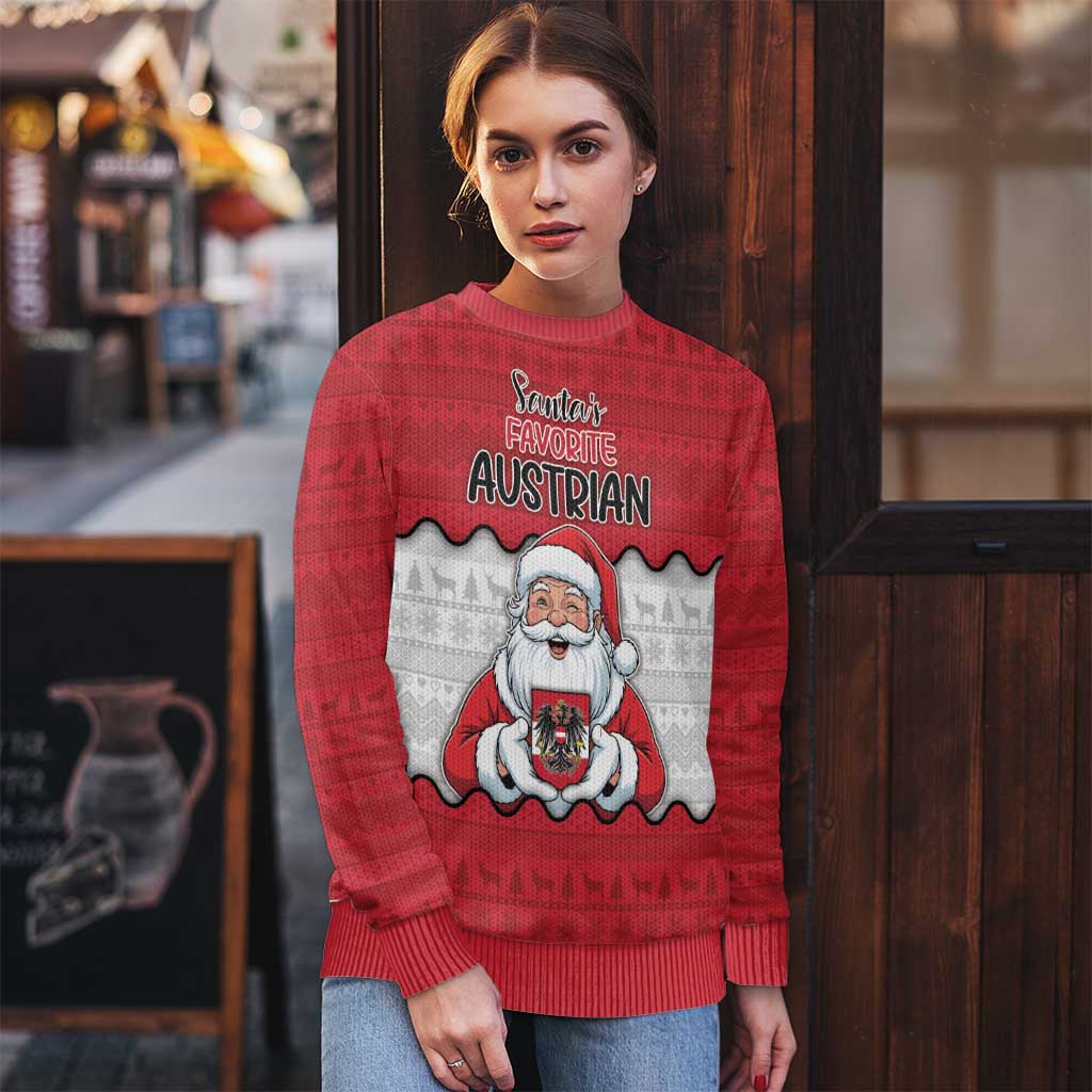 Austria Christmas Ugly Christmas Sweater Santa Is Favorite Austrian - Wonder Print Shop