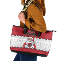 Austria Christmas Leather Tote Bag Santa Is Favorite Austrian - Wonder Print Shop
