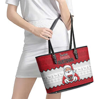 Austria Christmas Leather Tote Bag Santa Is Favorite Austrian - Wonder Print Shop
