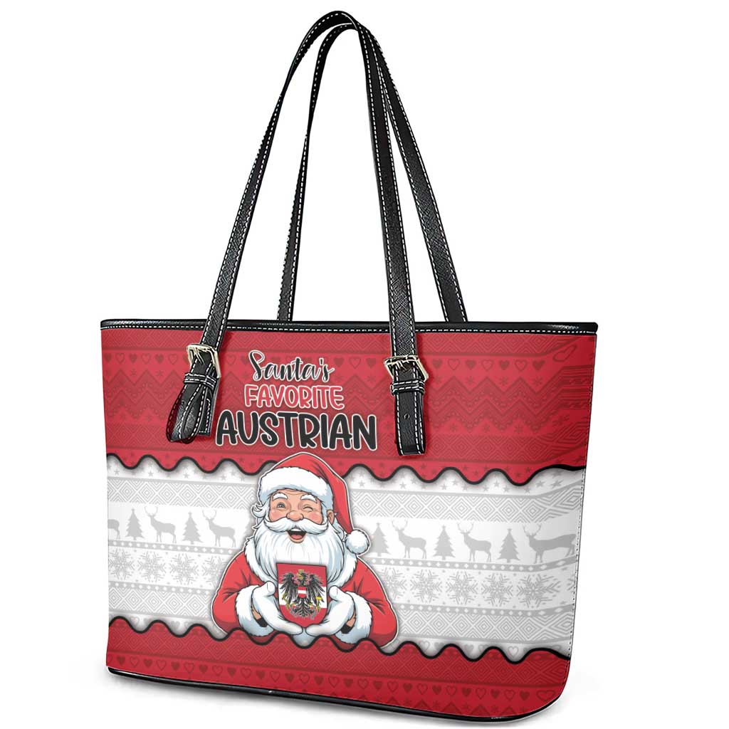 Austria Christmas Leather Tote Bag Santa Is Favorite Austrian - Wonder Print Shop