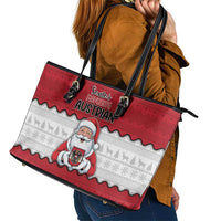 Austria Christmas Leather Tote Bag Santa Is Favorite Austrian - Wonder Print Shop