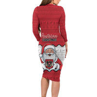 Austria Christmas Long Sleeve Bodycon Dress Santa Is Favorite Austrian - Wonder Print Shop
