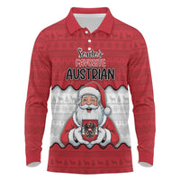 Austria Christmas Long Sleeve Polo Shirt Santa Is Favorite Austrian - Wonder Print Shop