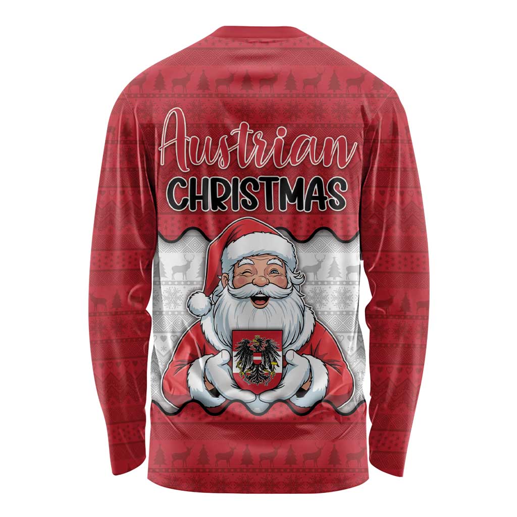 Austria Christmas Long Sleeve Shirt Santa Is Favorite Austrian - Wonder Print Shop