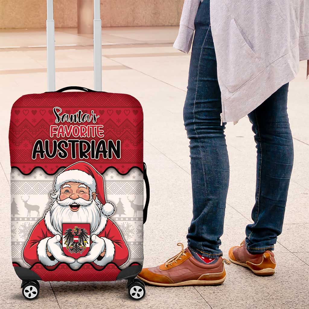 Austria Christmas Luggage Cover Santa Is Favorite Austrian - Wonder Print Shop