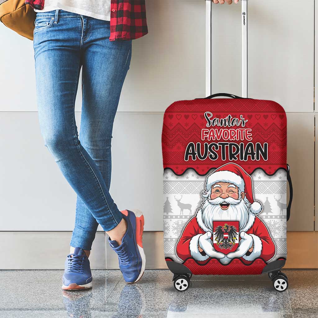Austria Christmas Luggage Cover Santa Is Favorite Austrian - Wonder Print Shop