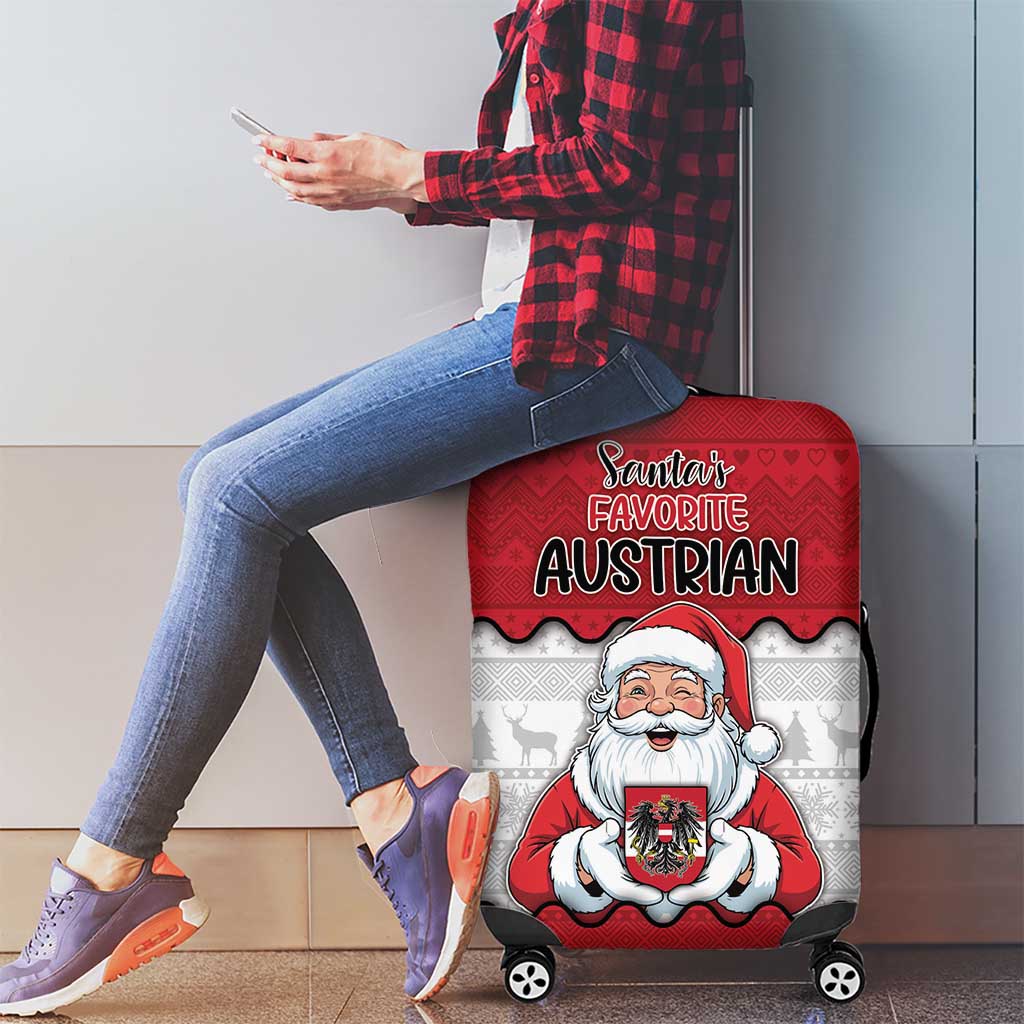 Austria Christmas Luggage Cover Santa Is Favorite Austrian - Wonder Print Shop