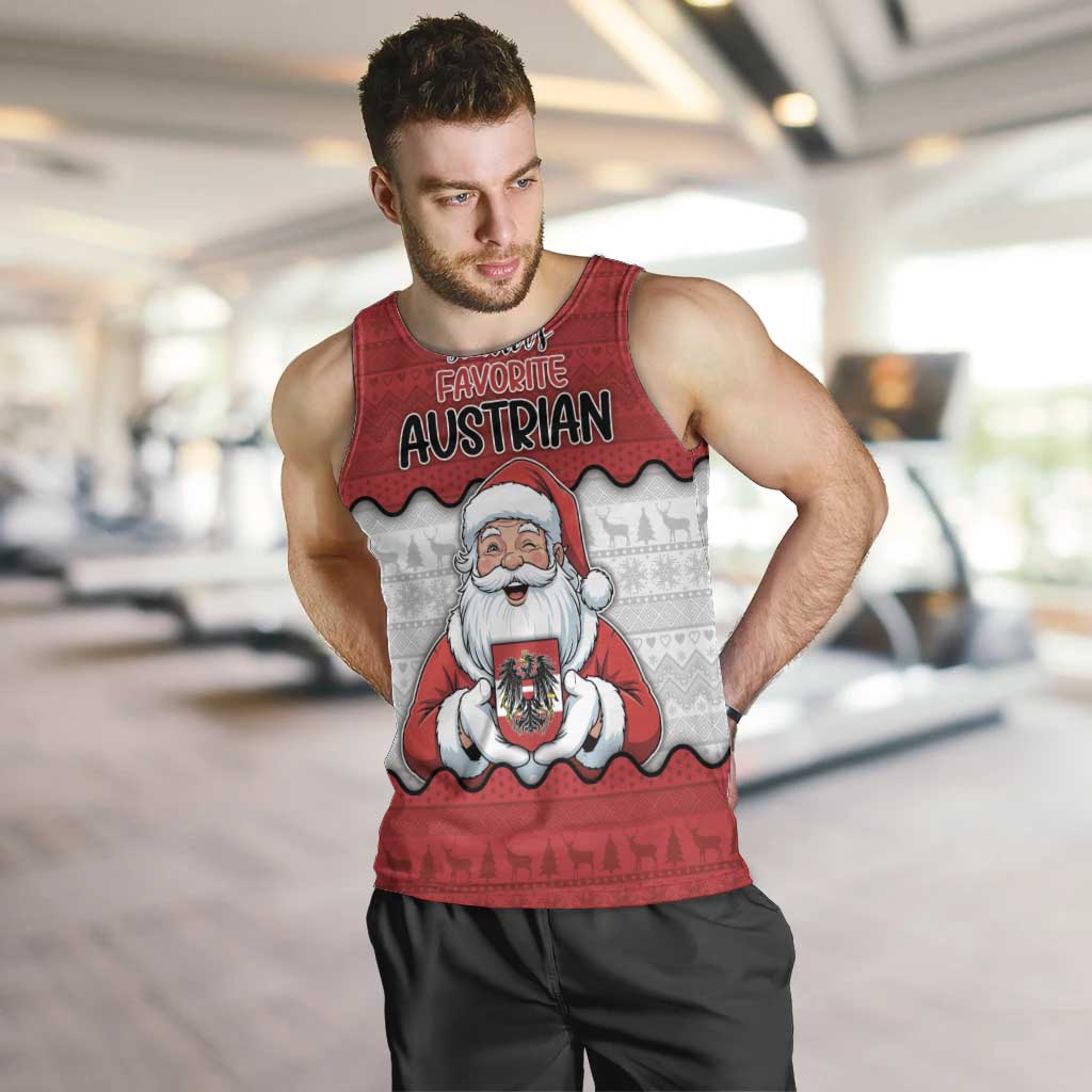 Austria Christmas Men Tank Top Santa Is Favorite Austrian - Wonder Print Shop