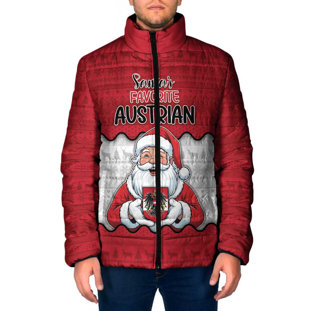 Austria Christmas Padded Jacket Santa Is Favorite Austrian - Wonder Print Shop