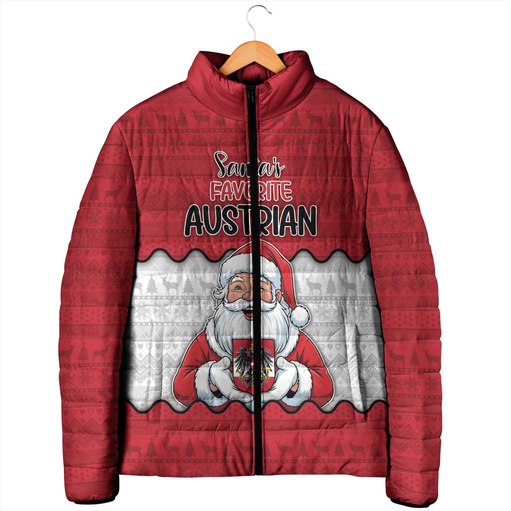 Austria Christmas Padded Jacket Santa Is Favorite Austrian - Wonder Print Shop