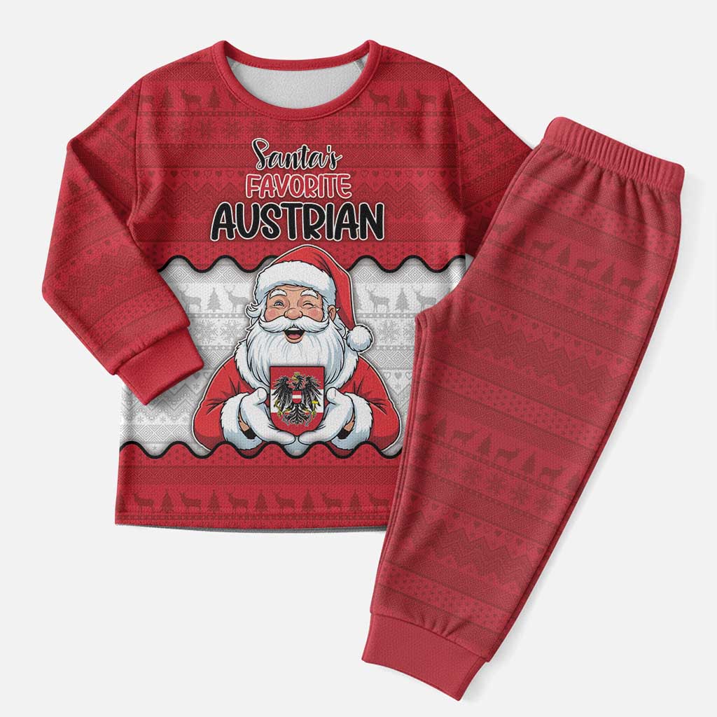 Austria Christmas Pajama Set Santa Is Favorite Austrian - Wonder Print Shop