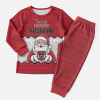 Austria Christmas Pajama Set Santa Is Favorite Austrian - Wonder Print Shop