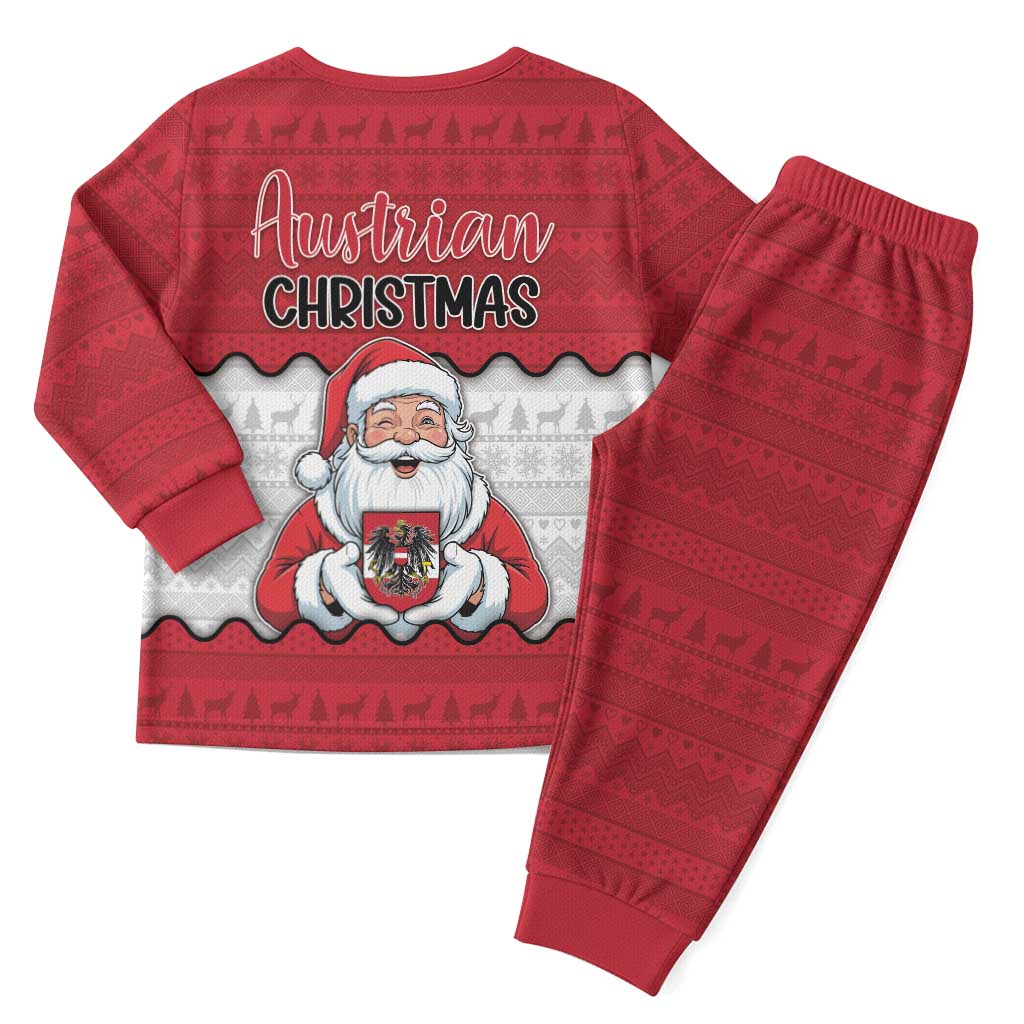 Austria Christmas Pajama Set Santa Is Favorite Austrian - Wonder Print Shop