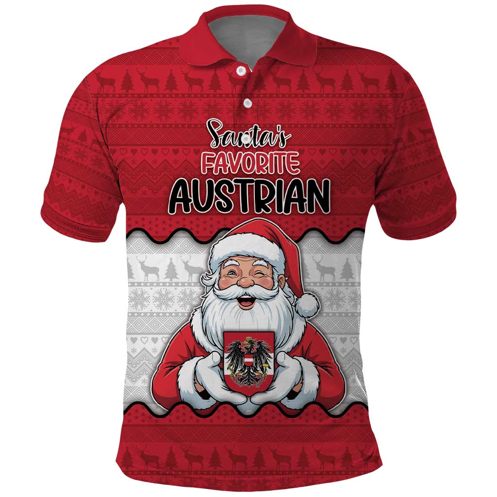 Austria Christmas Polo Shirt Santa Is Favorite Austrian - Wonder Print Shop