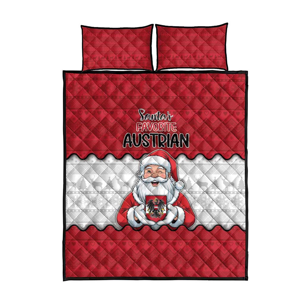 Austria Christmas Quilt Bed Set Santa Is Favorite Austrian - Wonder Print Shop