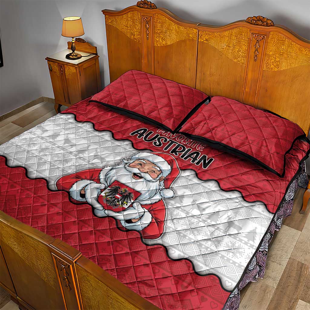 Austria Christmas Quilt Bed Set Santa Is Favorite Austrian - Wonder Print Shop