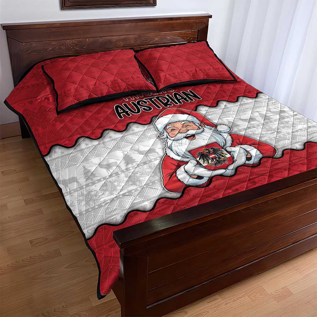 Austria Christmas Quilt Bed Set Santa Is Favorite Austrian - Wonder Print Shop