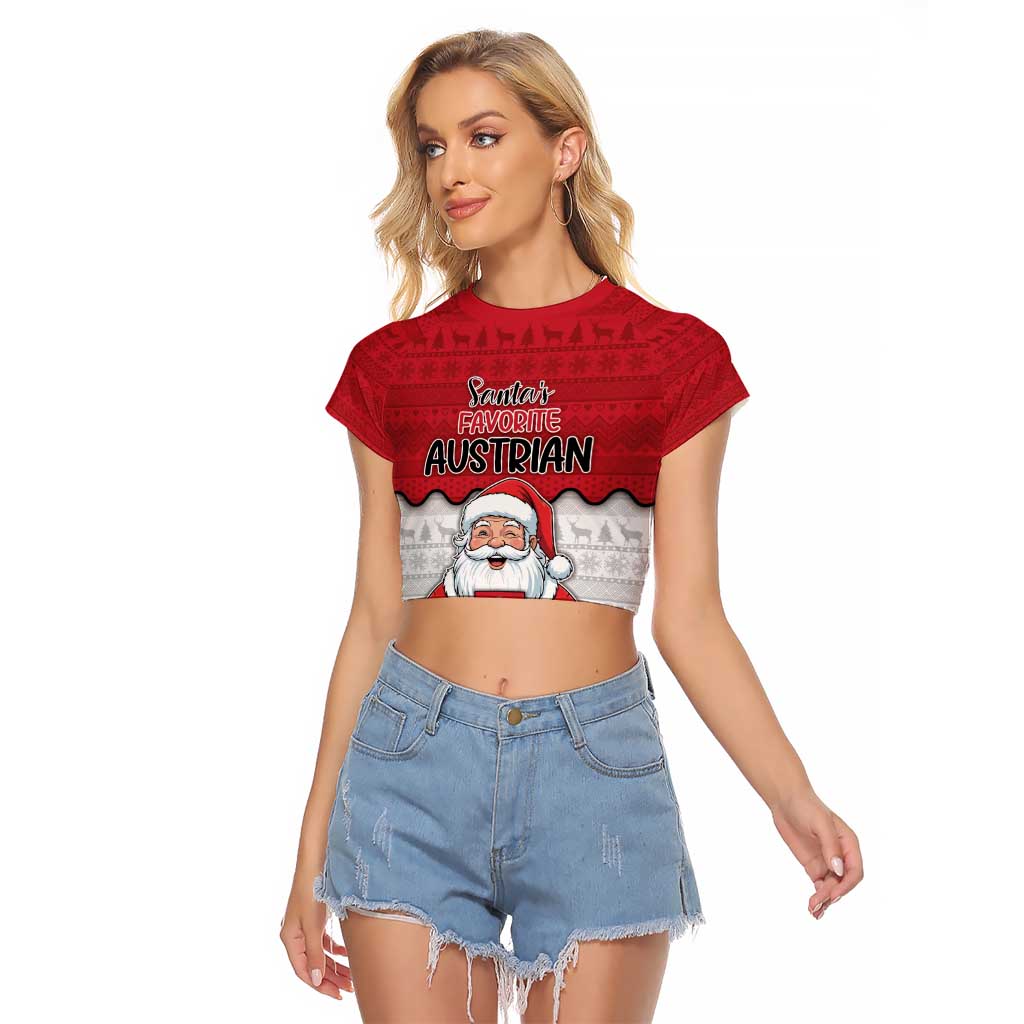 Austria Christmas Raglan Cropped T Shirt Santa Is Favorite Austrian - Wonder Print Shop