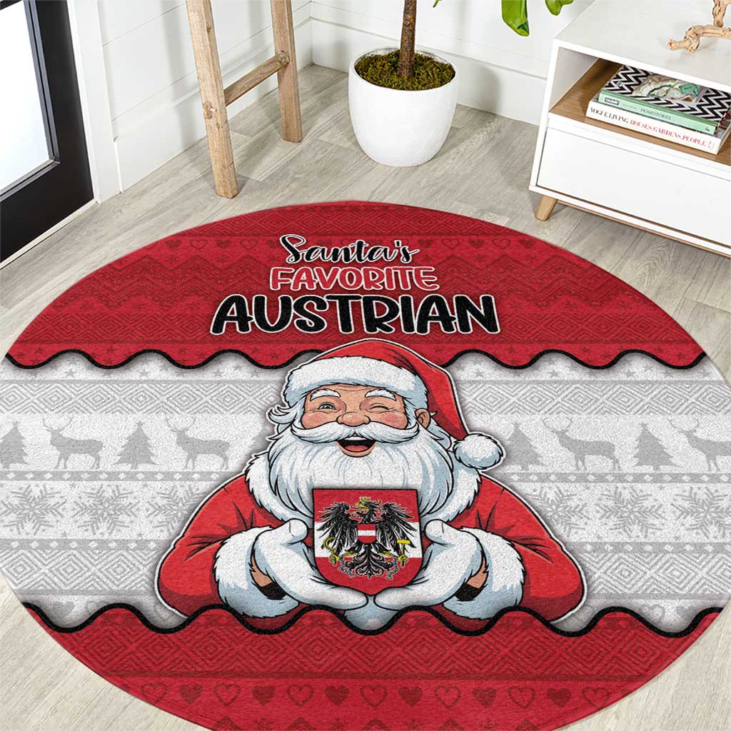Austria Christmas Round Carpet Santa Is Favorite Austrian - Wonder Print Shop