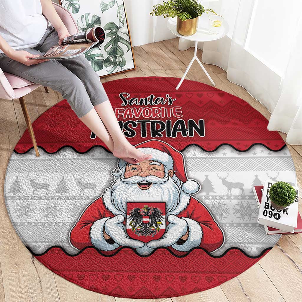Austria Christmas Round Carpet Santa Is Favorite Austrian - Wonder Print Shop