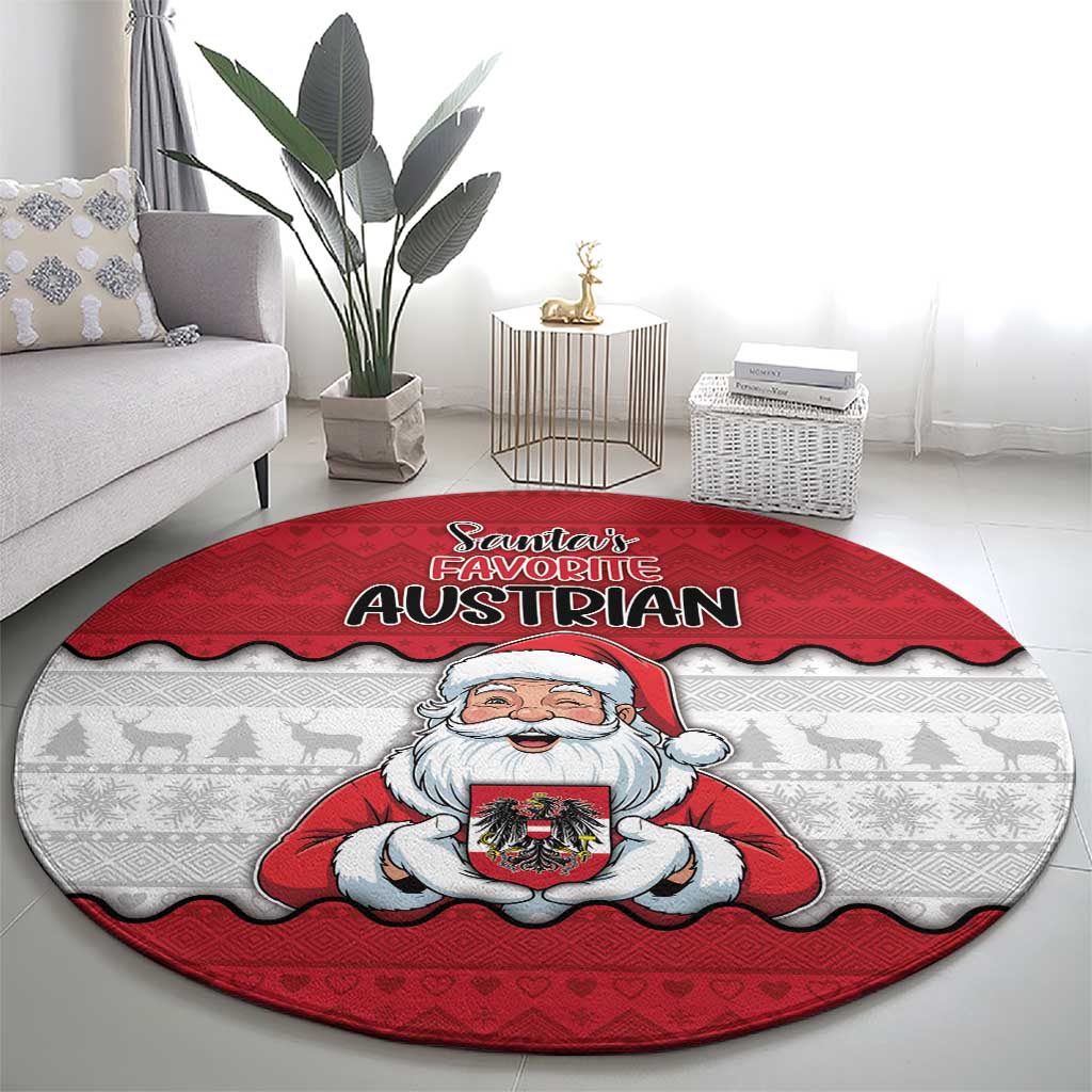 Austria Christmas Round Carpet Santa Is Favorite Austrian - Wonder Print Shop