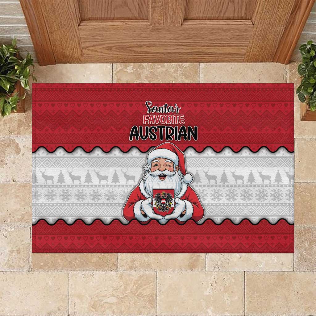 Austria Christmas Rubber Doormat Santa Is Favorite Austrian - Wonder Print Shop