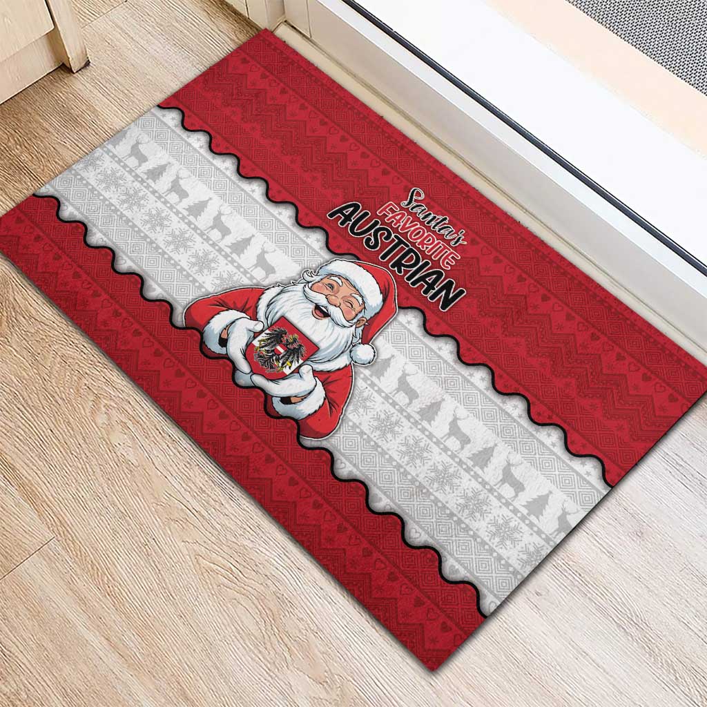 Austria Christmas Rubber Doormat Santa Is Favorite Austrian - Wonder Print Shop