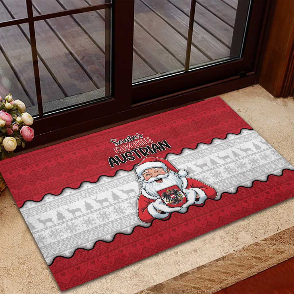 Austria Christmas Rubber Doormat Santa Is Favorite Austrian - Wonder Print Shop