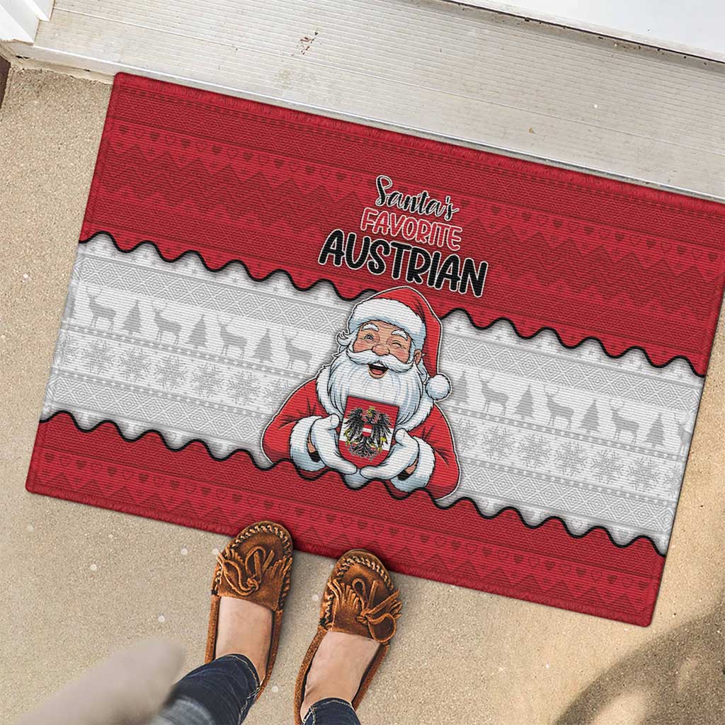 Austria Christmas Rubber Doormat Santa Is Favorite Austrian - Wonder Print Shop