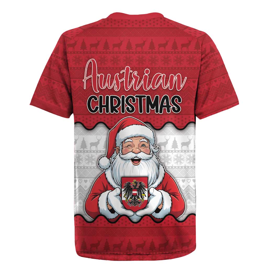Austria Christmas Rugby Jersey Santa Is Favorite Austrian - Wonder Print Shop