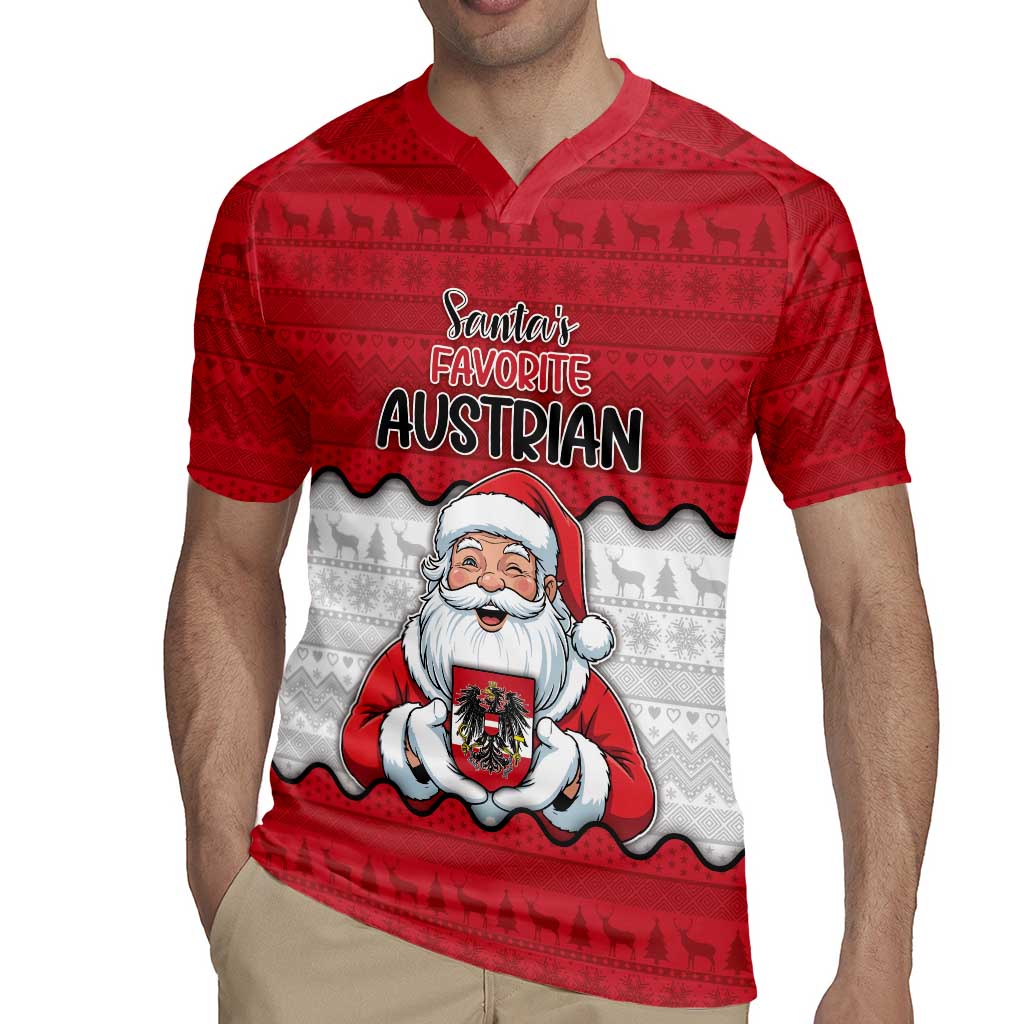 Austria Christmas Rugby Jersey Santa Is Favorite Austrian - Wonder Print Shop