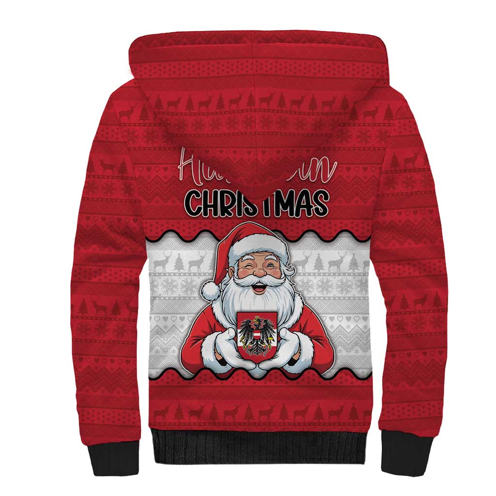 Austria Christmas Sherpa Hoodie Santa Is Favorite Austrian - Wonder Print Shop