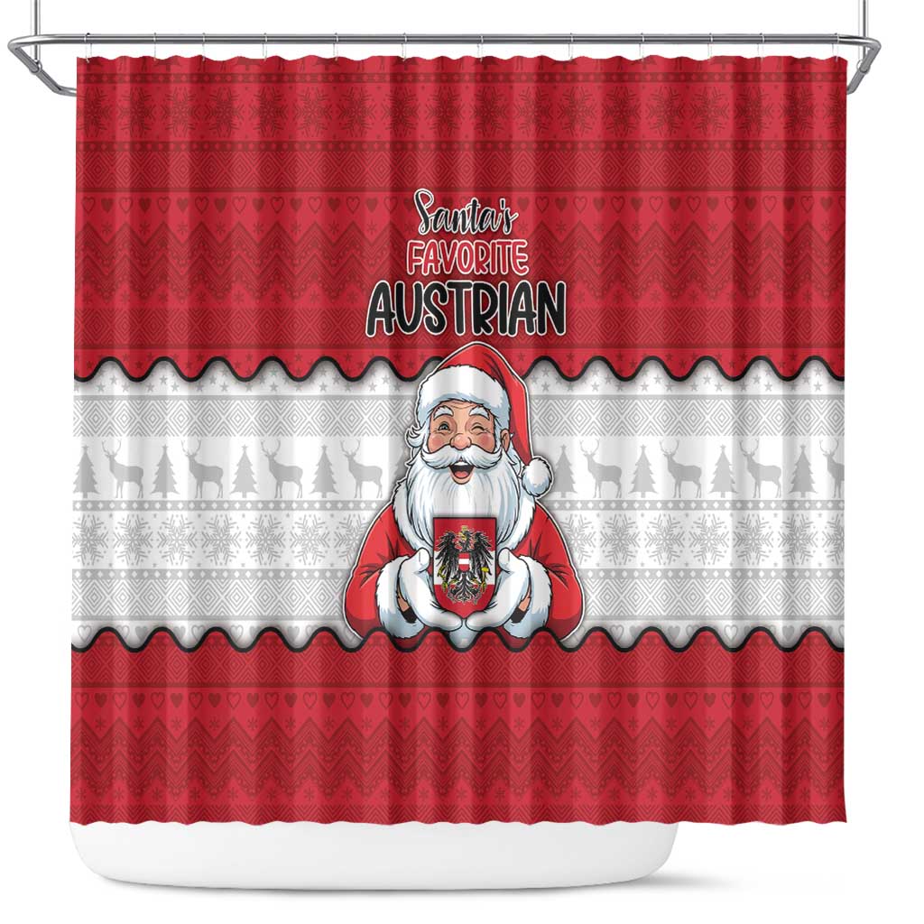 Austria Christmas Shower Curtain Santa Is Favorite Austrian - Wonder Print Shop