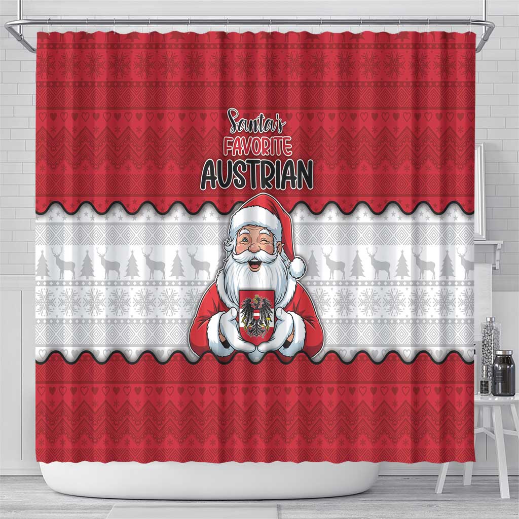Austria Christmas Shower Curtain Santa Is Favorite Austrian - Wonder Print Shop